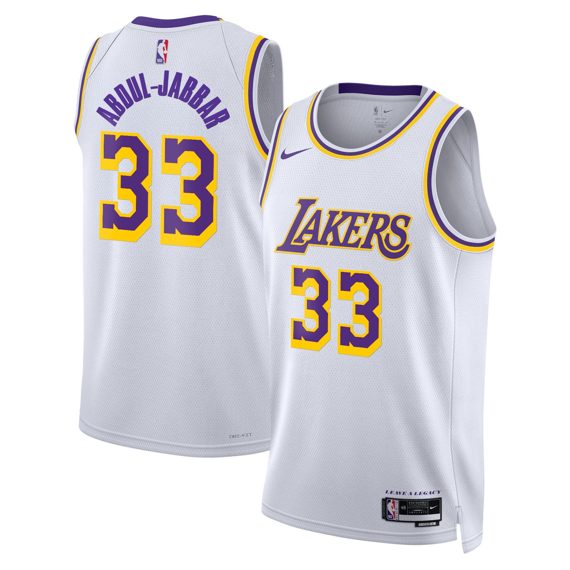 Men Los Angeles Lakers #33 Abdul-Jabbar White 2025 Nike Swingman NBA Jersey